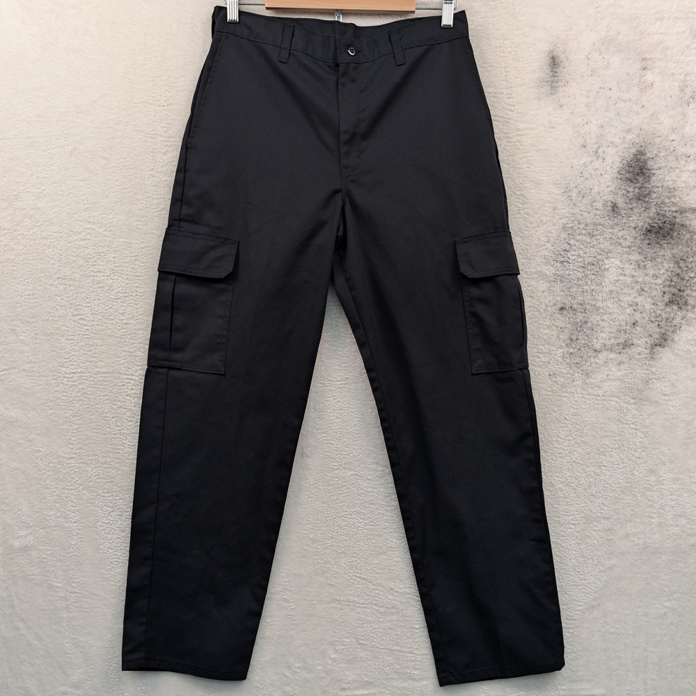 Genuine Dickies Cargo Pants Mens 33x32 Black Straight Leg Skate Utility Workwear